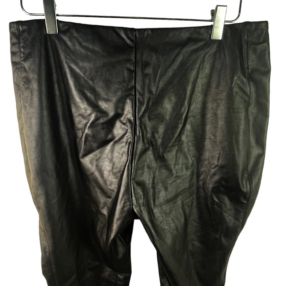 Lysse Faux Vegan Leather High Rise Black Pull On Leggings Women's Size XL - Picture 6 of 12